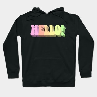 Pastel HELLO! Rainbow Design Hoodie